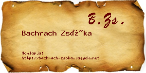 Bachrach Zsóka névjegykártya